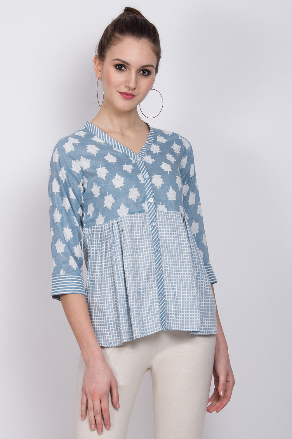 Grey Viscose Indie Top image number 0