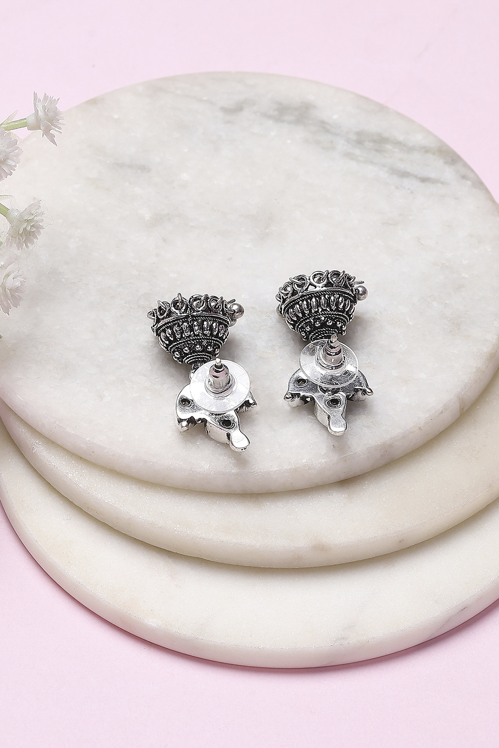 White Brass Jhumka image number 2