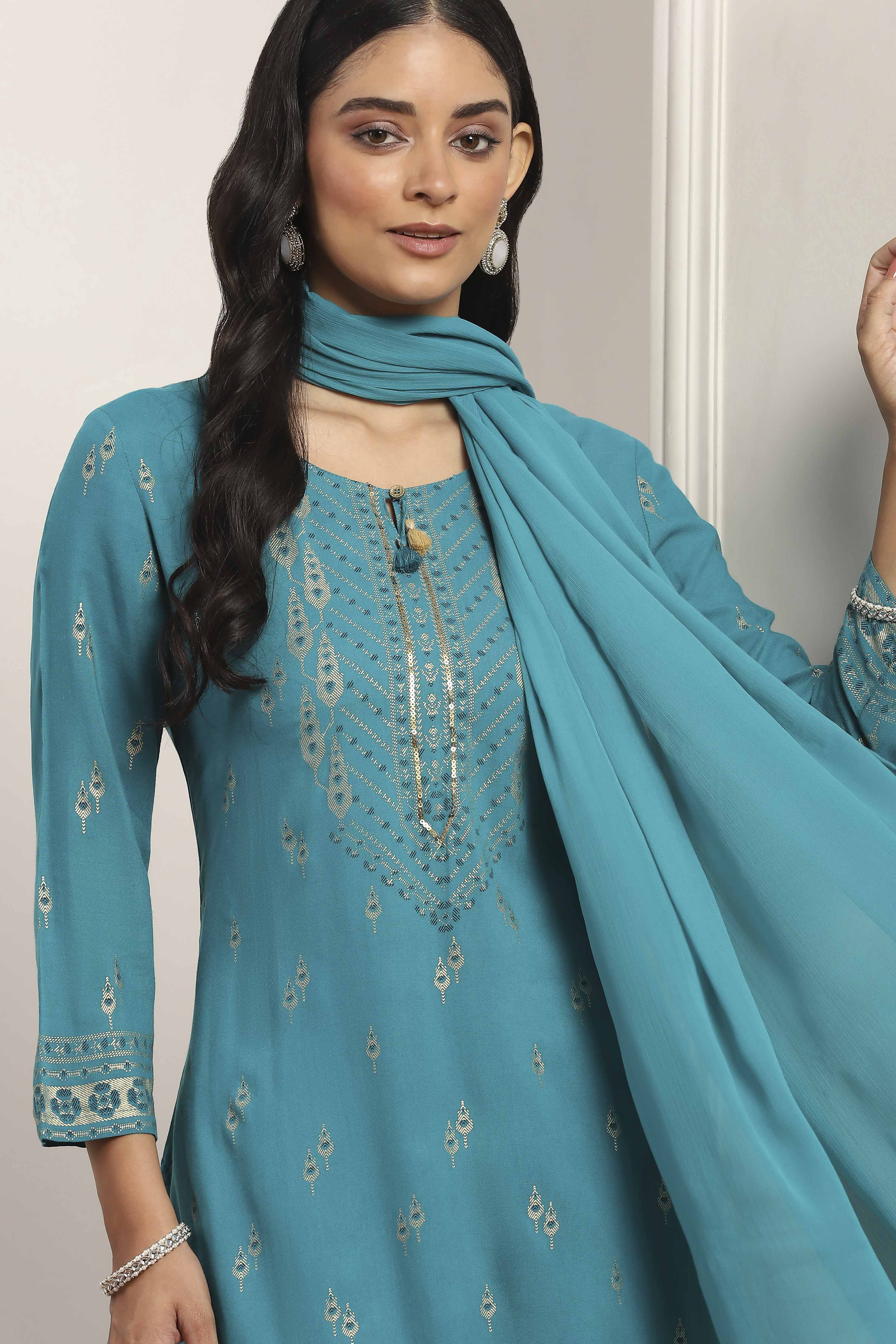 Red Rayon Straight Suit Sets image number 7