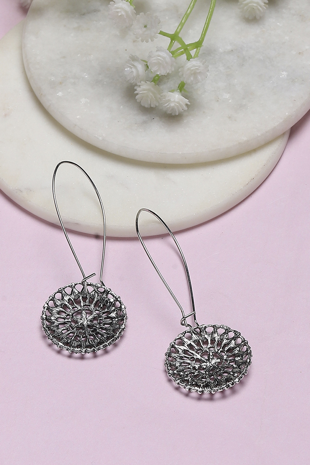 Pink Oxidize Alloy Danglers image number 2