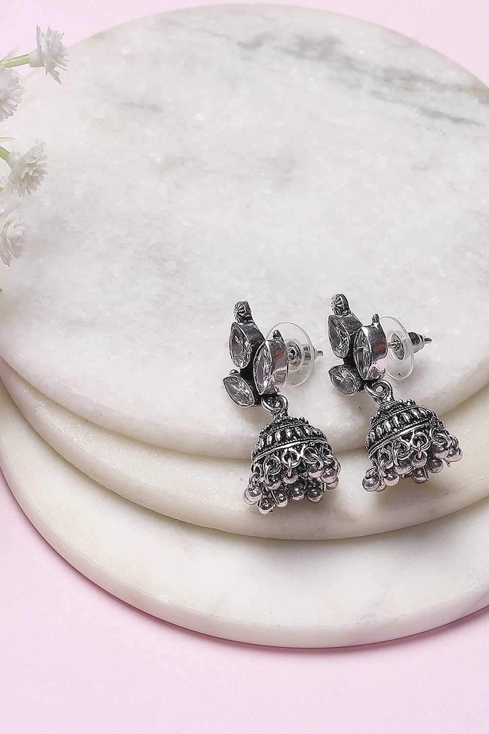 White Brass Jhumka image number 0