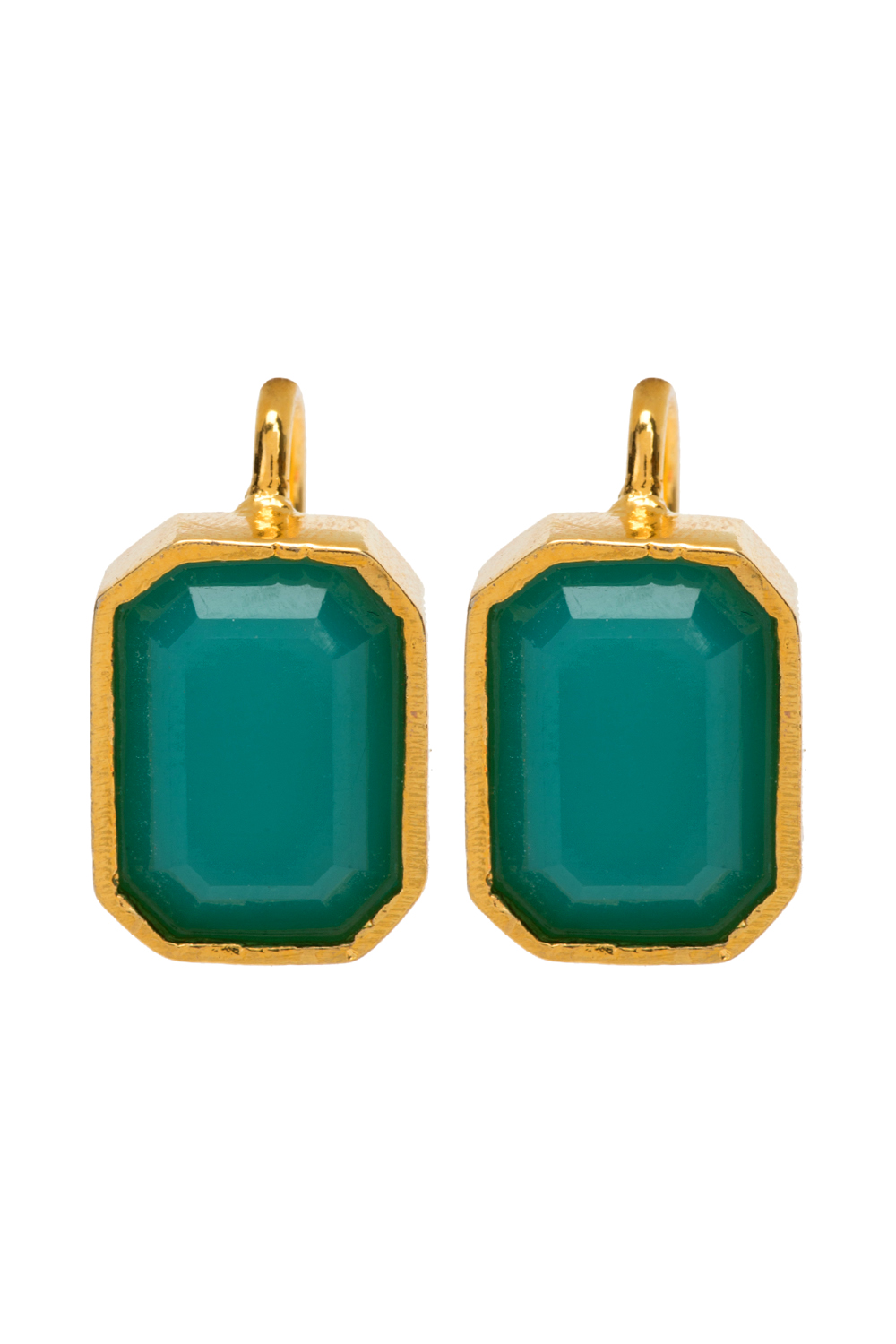 Aqua Metal Brass Earring image number 1