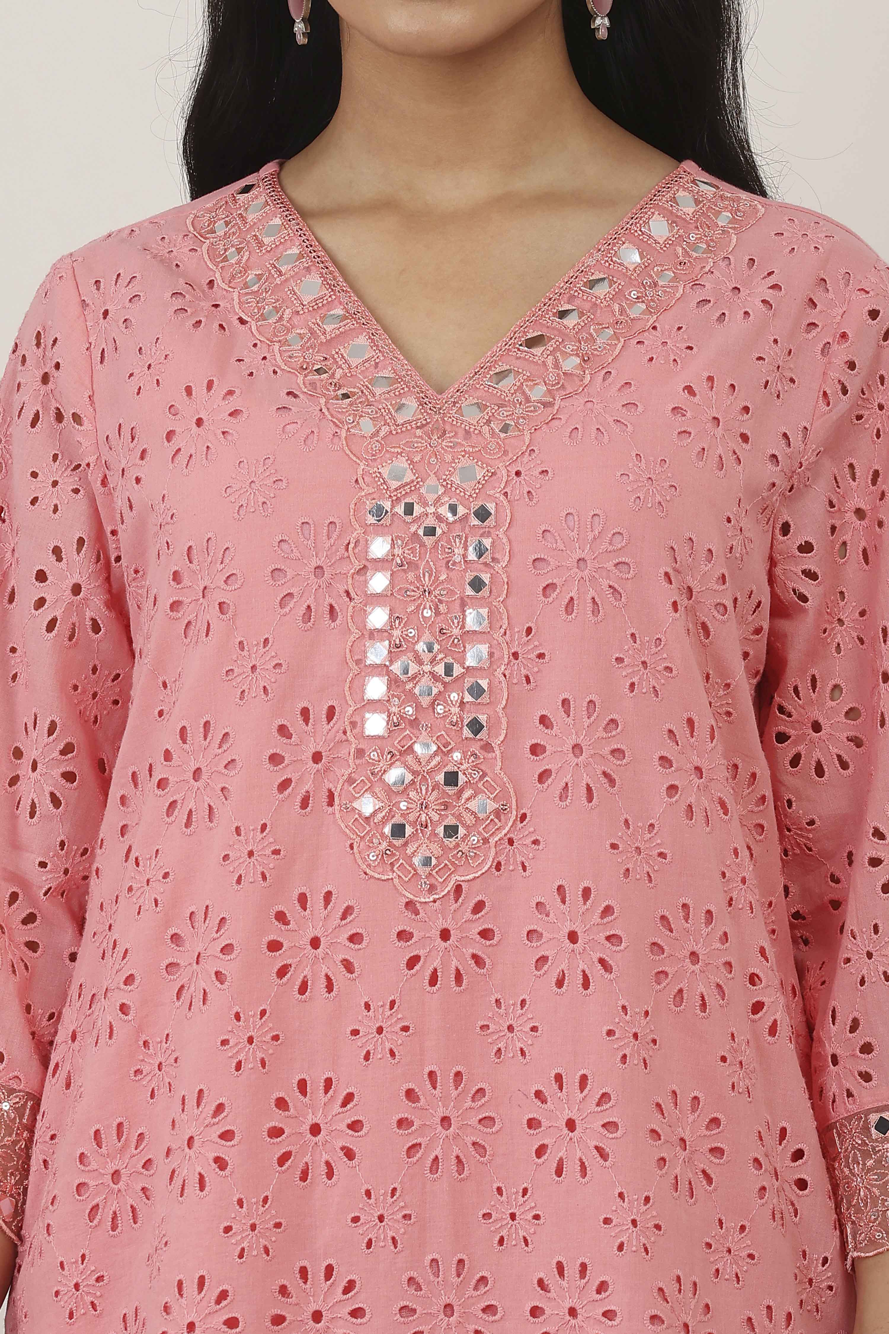 Pink Cotton Straight Suit Sets image number 1