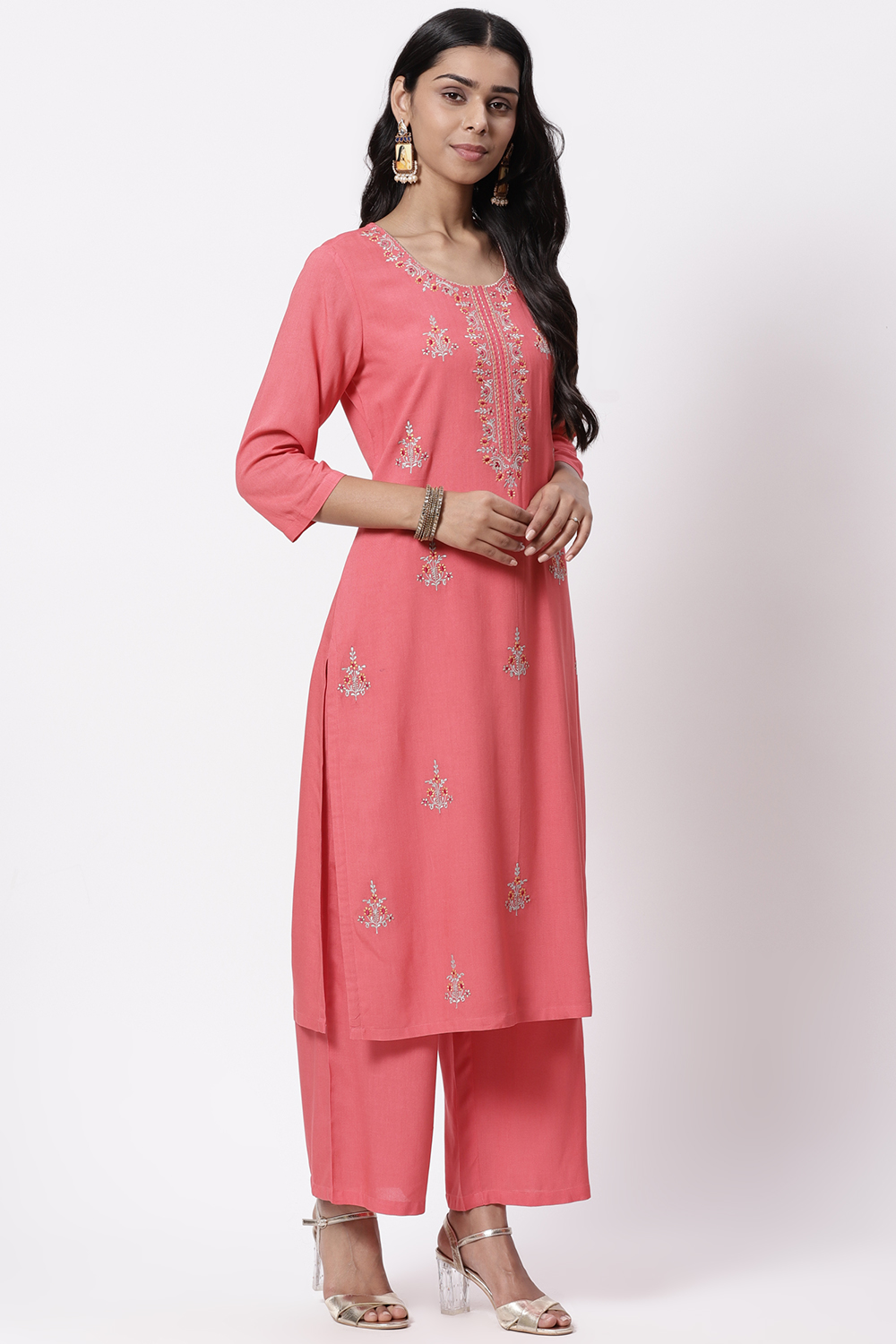 Coral LIVA Straight Suit Set image number 2