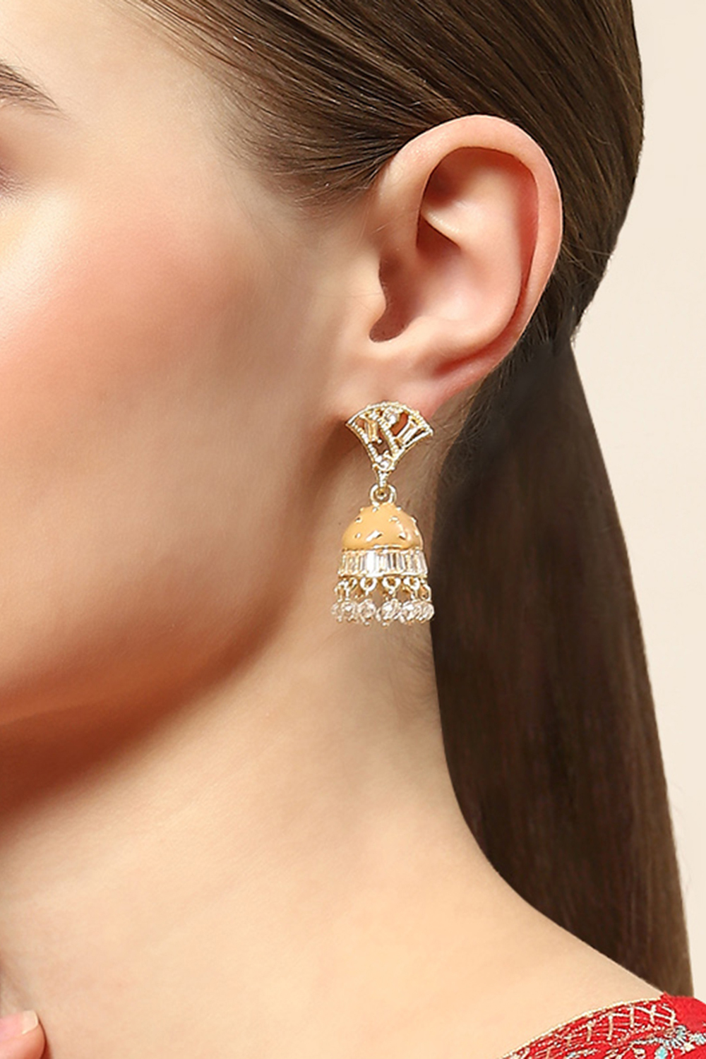 Beige Brass Earrings image number 3