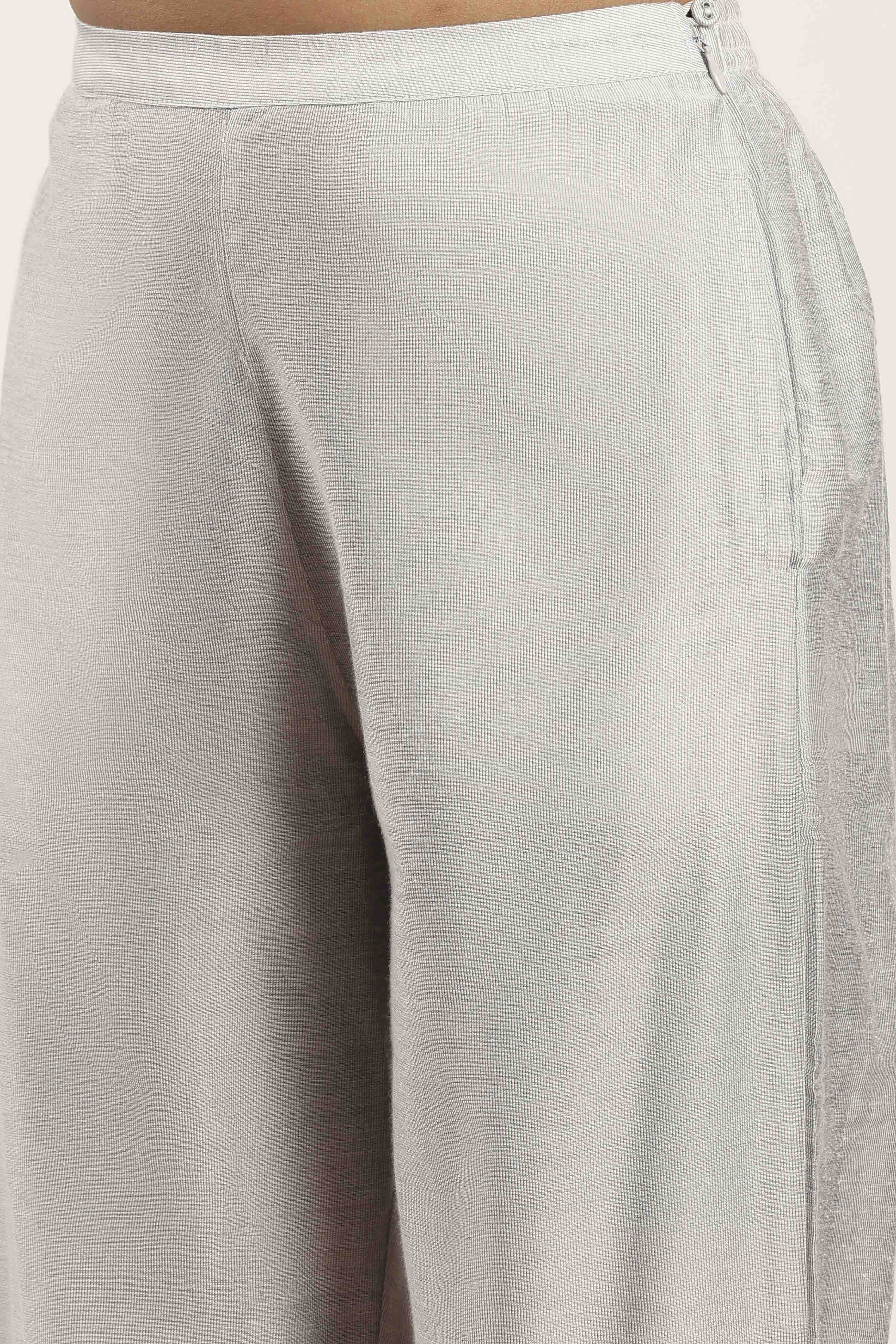 Blue Polyester Straight Kurta Pants Set image number 2