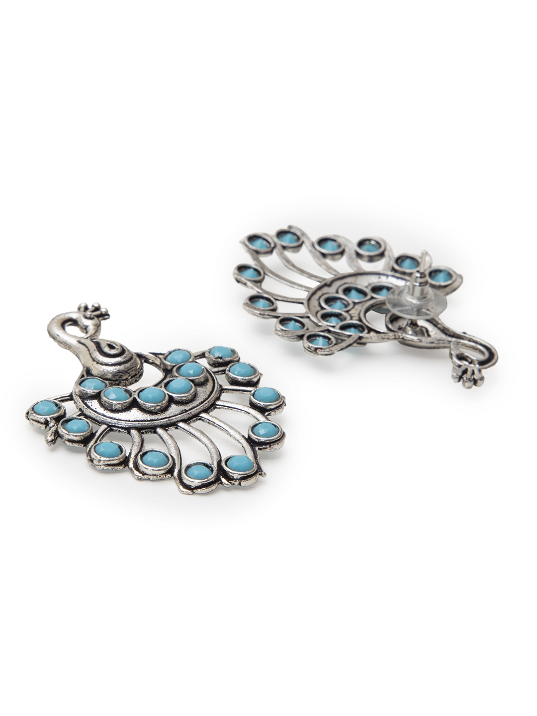 Turquoise Metal Brass Earring image number 2