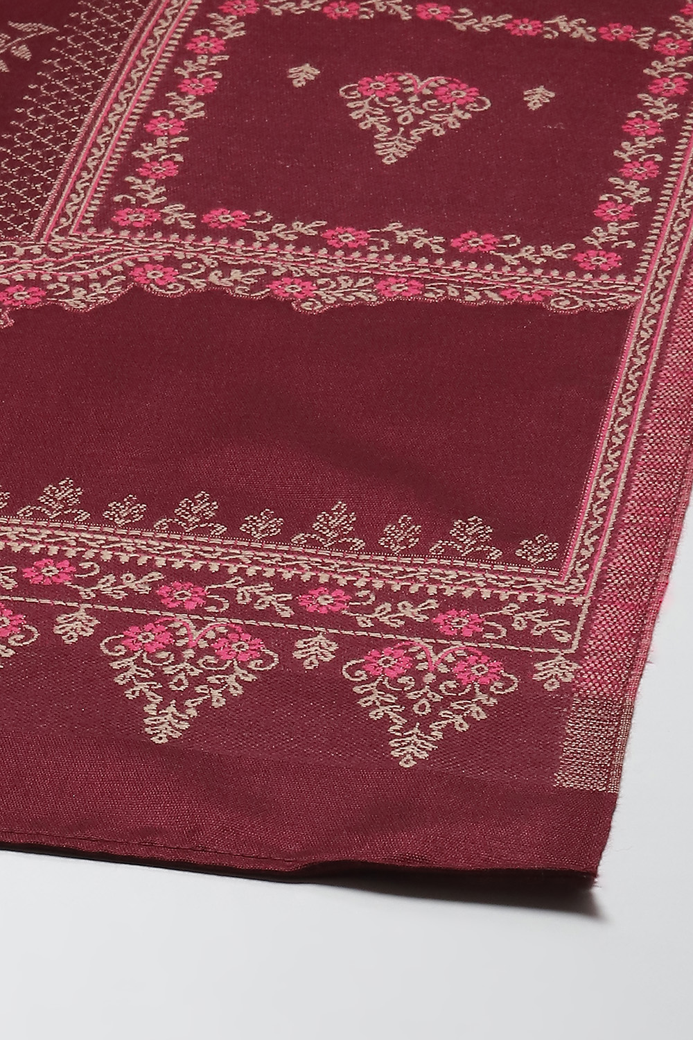 Maroon Art Silk Straight Suit Set image number 3