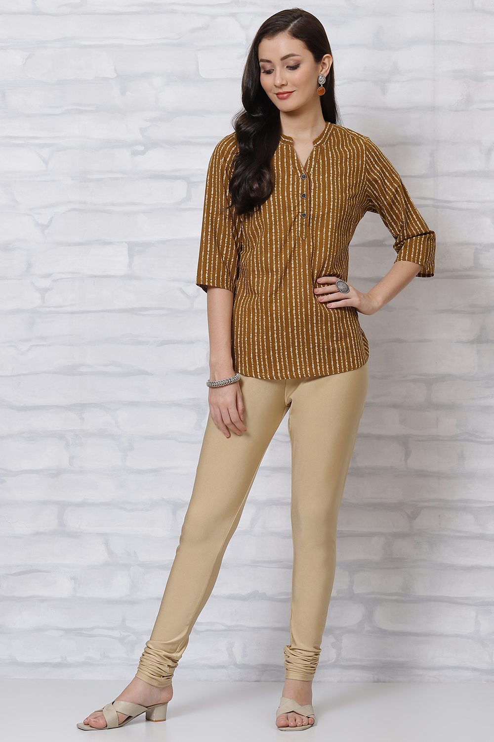 Gold Cotton Churidar image number 5