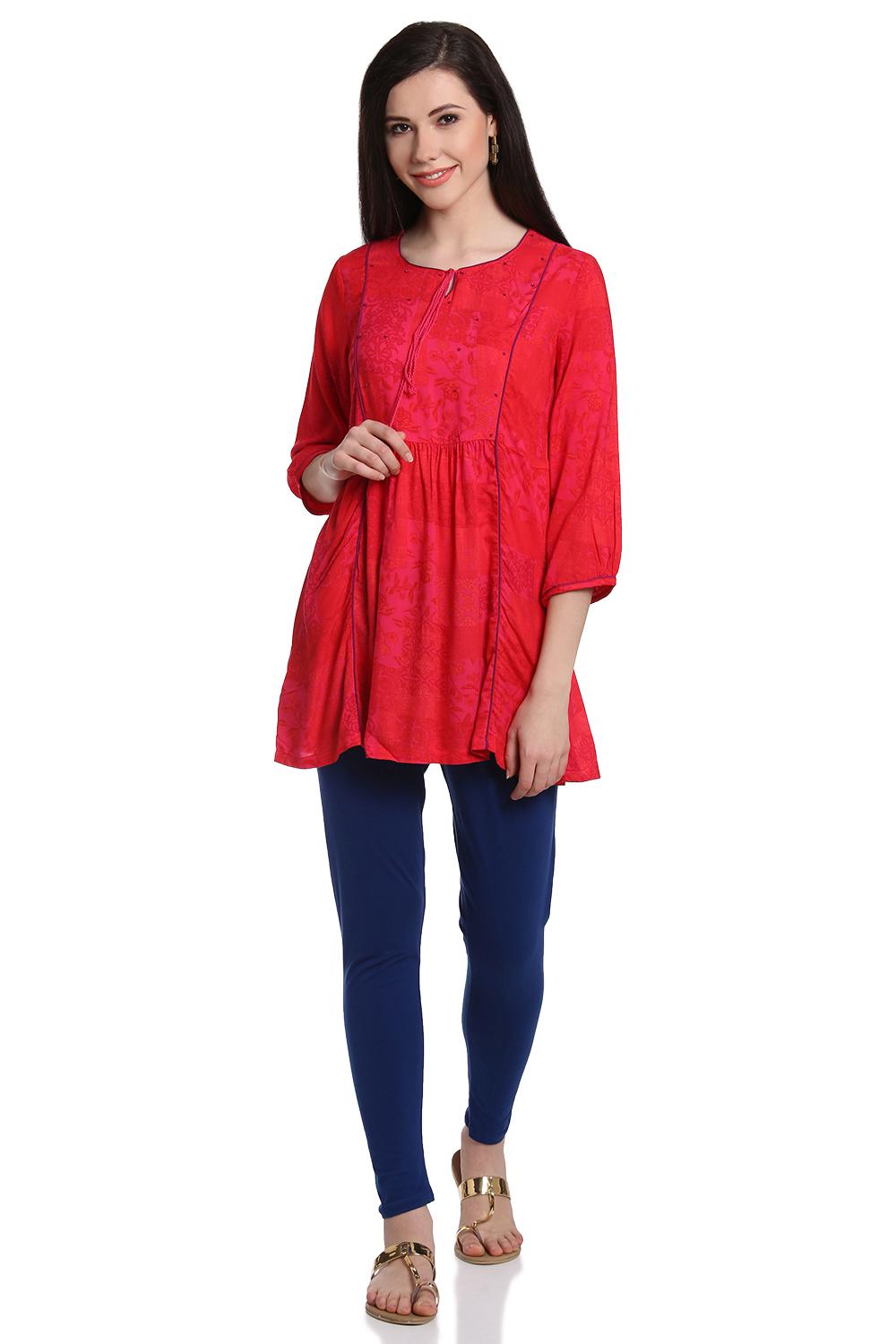 Pink Viscose Flared Indie Top image number 5
