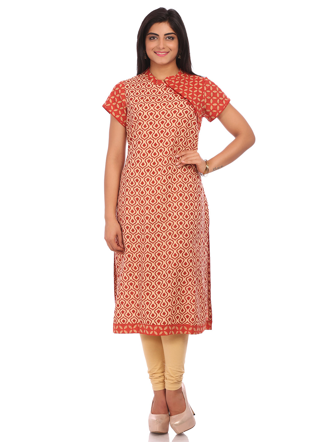 Dark Maroon Straight Cotton Kurta image number 0
