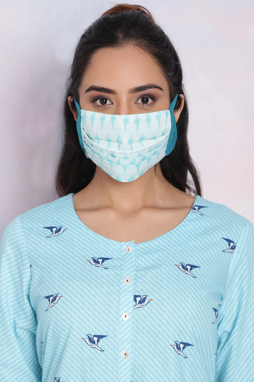 Mint Green Viscose Rayon Mask image number 0