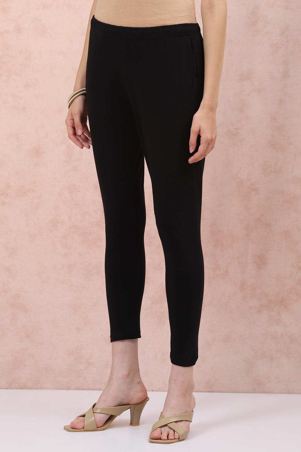 Black Cotton Leggings image number 3