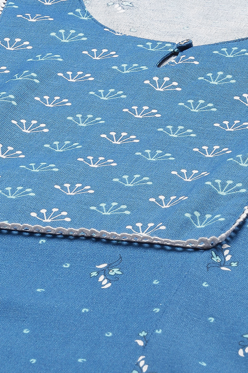 Indigo LIVA A Line Kurta image number 1
