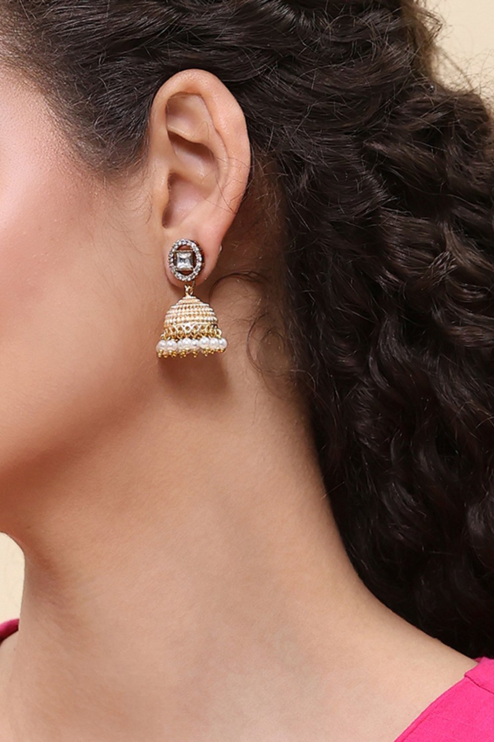 Gold Brass Jhumka image number 1