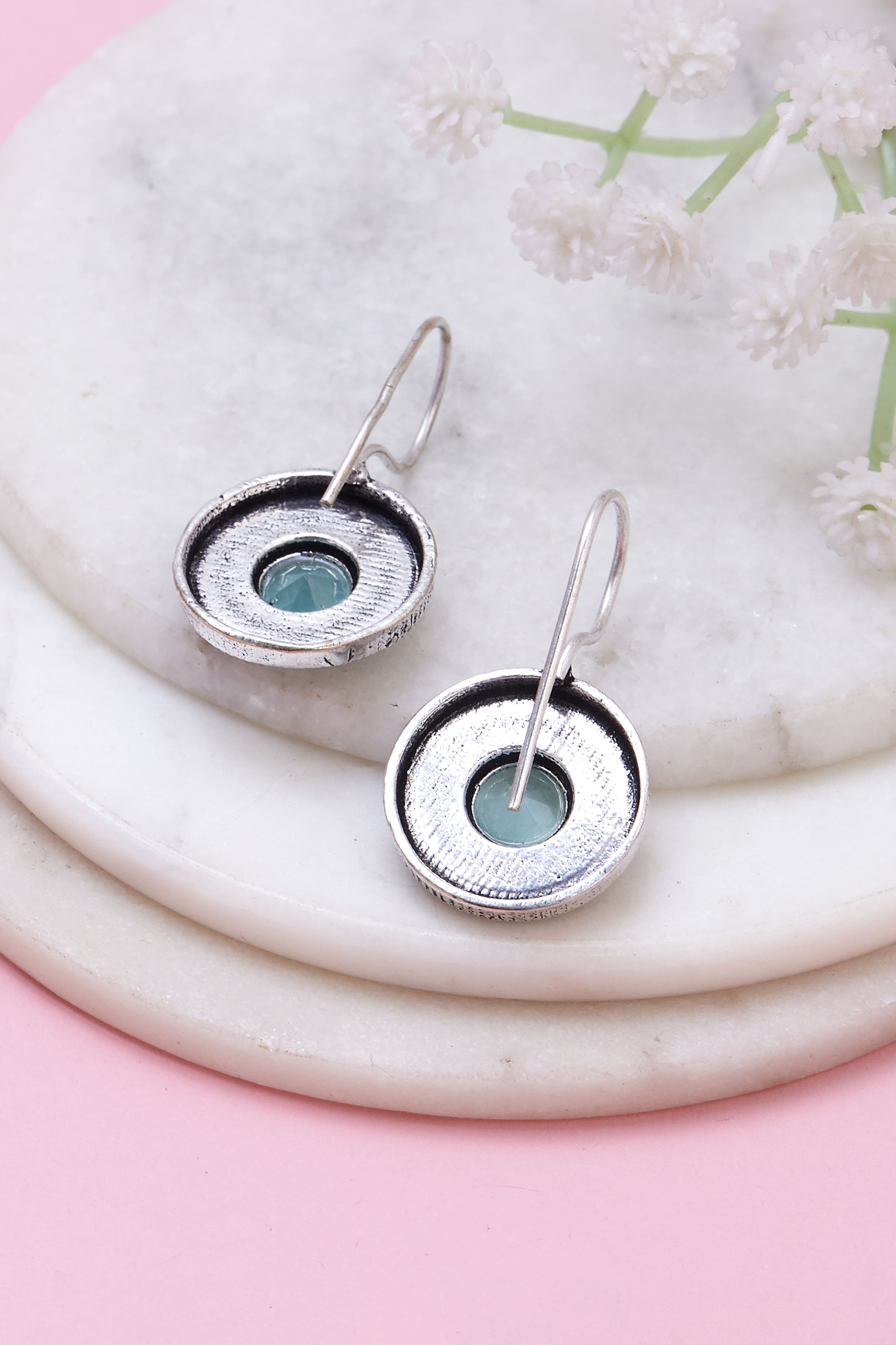 Mint Green Brass Drop & danglers image number 2