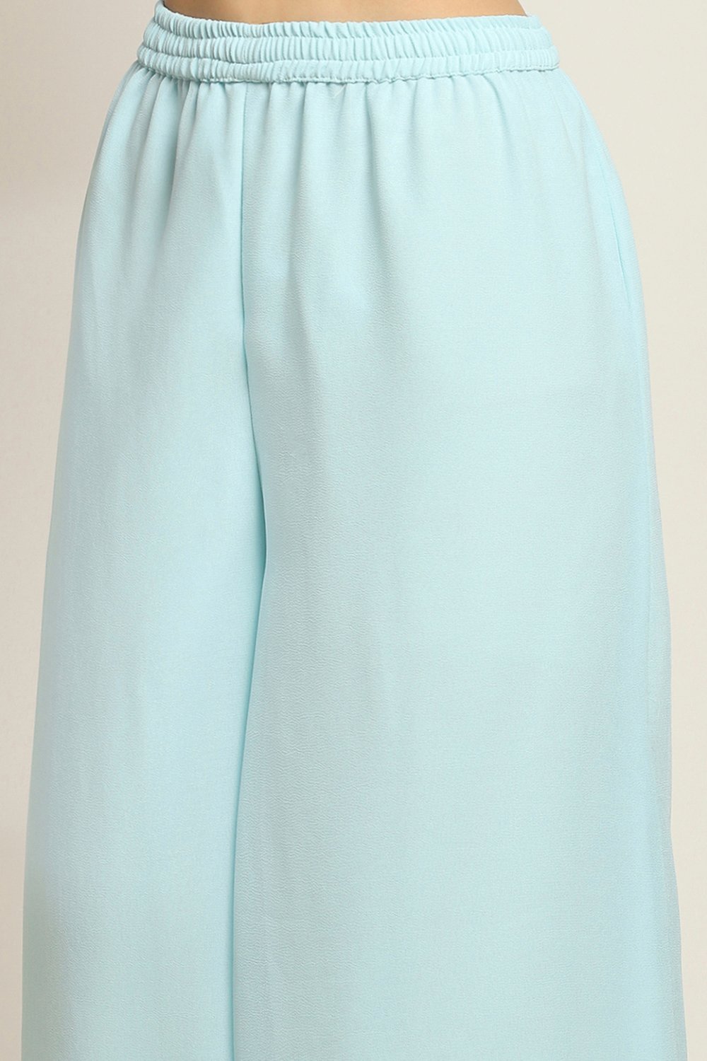 Aqua Polyester Flared Set image number 2