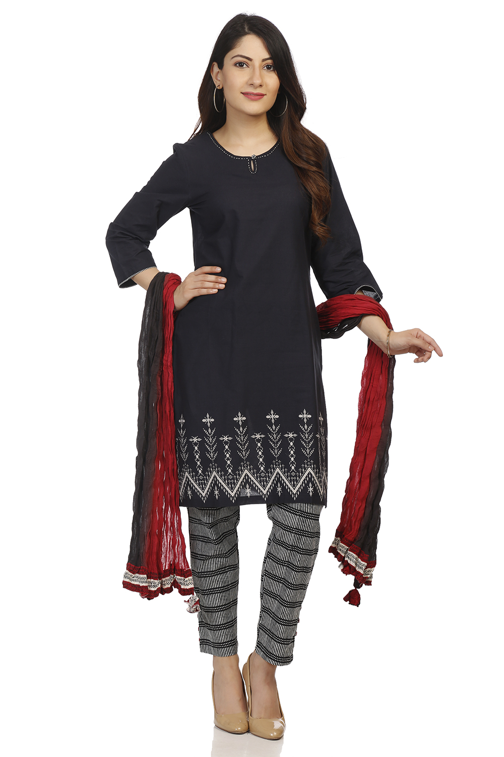 White Straight Cotton Kurta image number 4