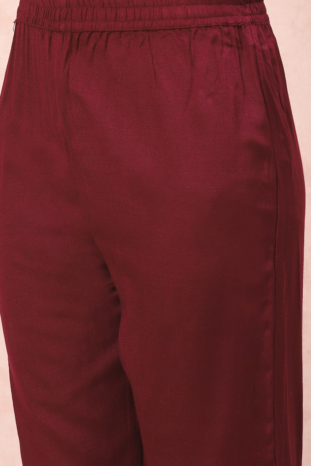 Maroon Art Silk Straight Suit Set image number 2