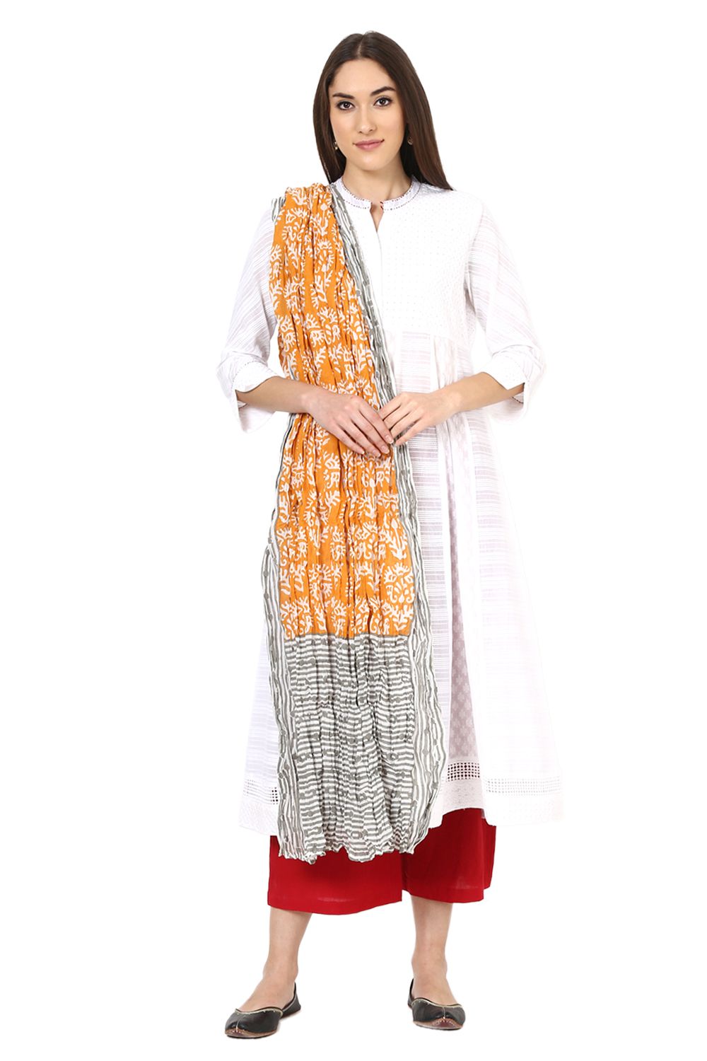 Ochre Cotton Stole image number 1