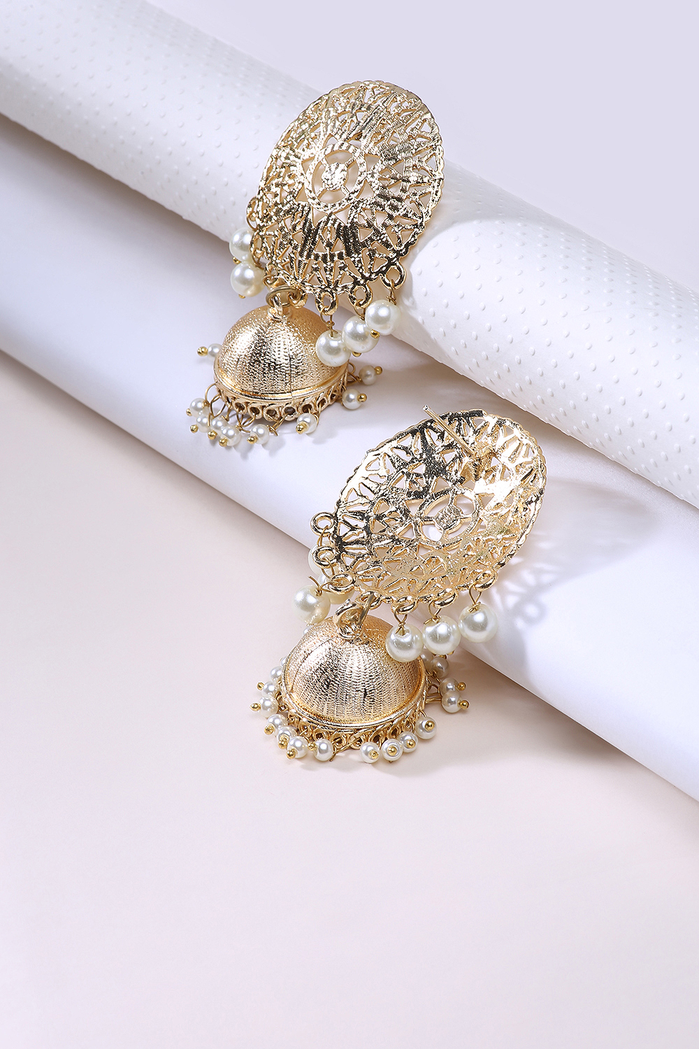 Gold Metal Brass Earring image number 2