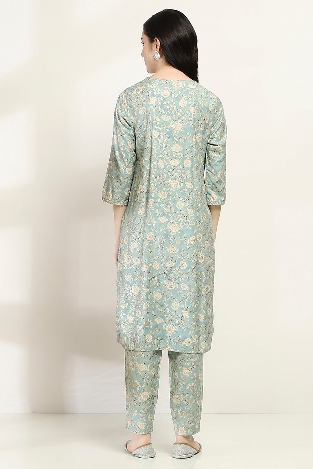 Ice Blue Viscose Straight Set image number 4