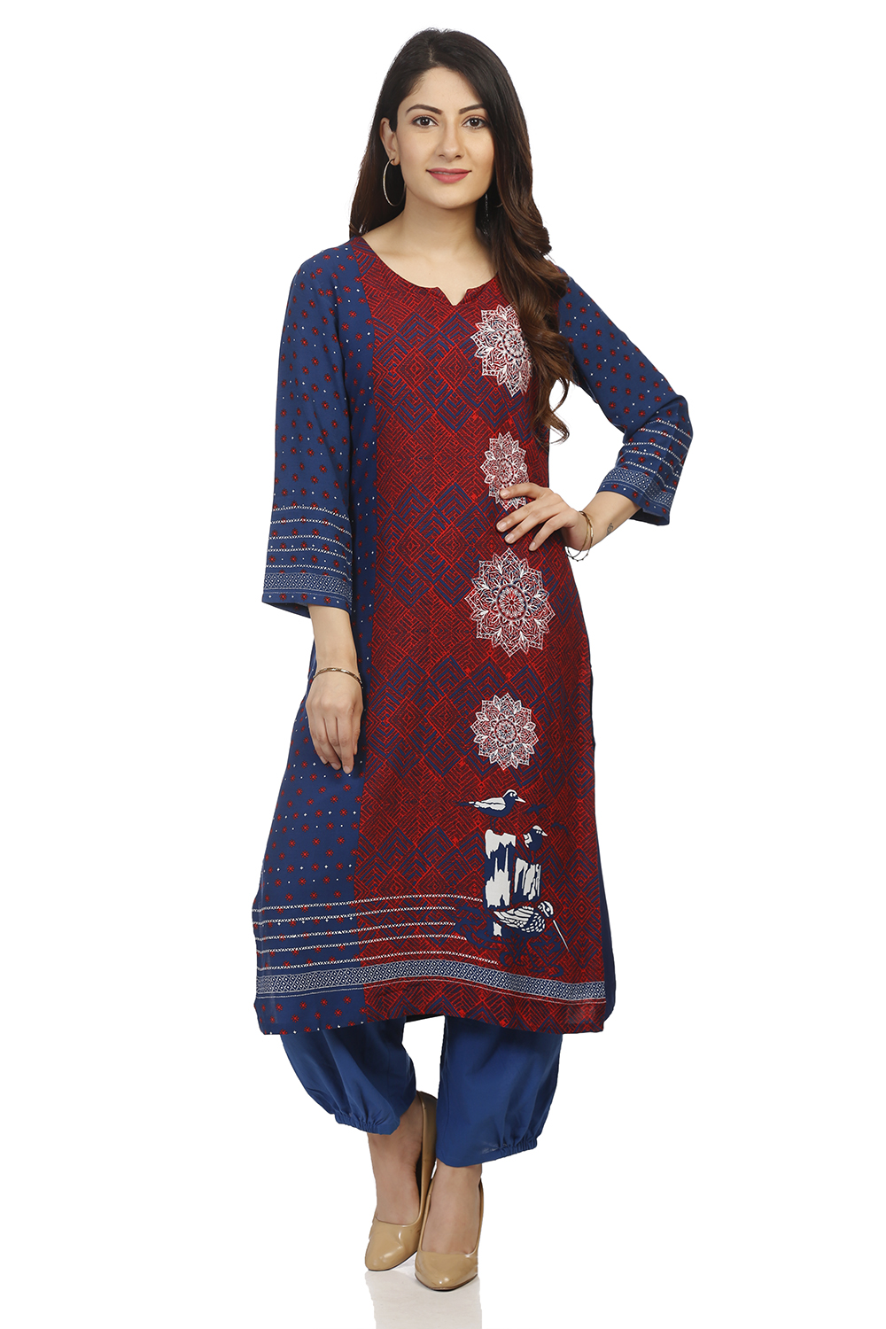 Indigo Straight Viscose Rayon Kurta image number 0