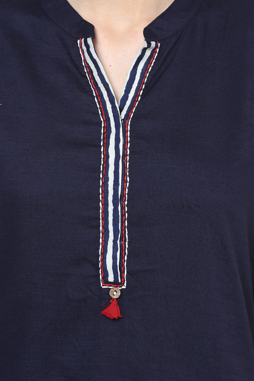 Indigo Straight Viscose Rayon Indie Top image number 5