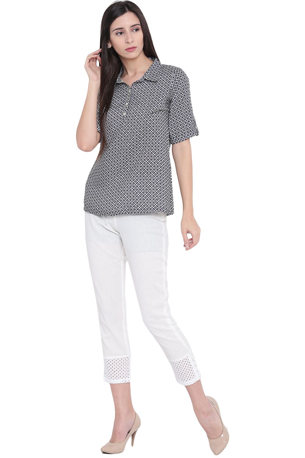 Black Viscose Indie Top image number 3