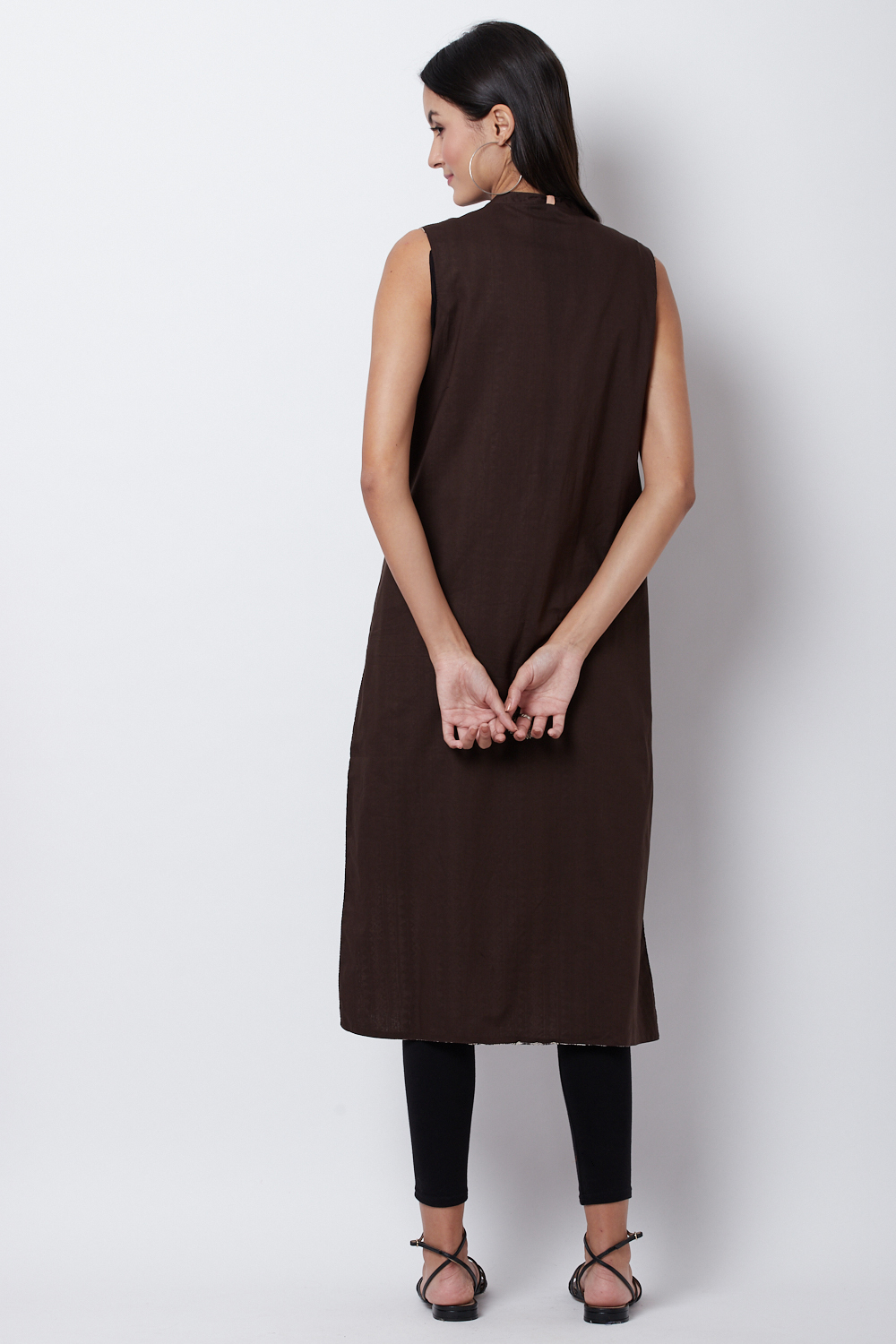 Brown Cotton And Flex Straight Jacket image number 6