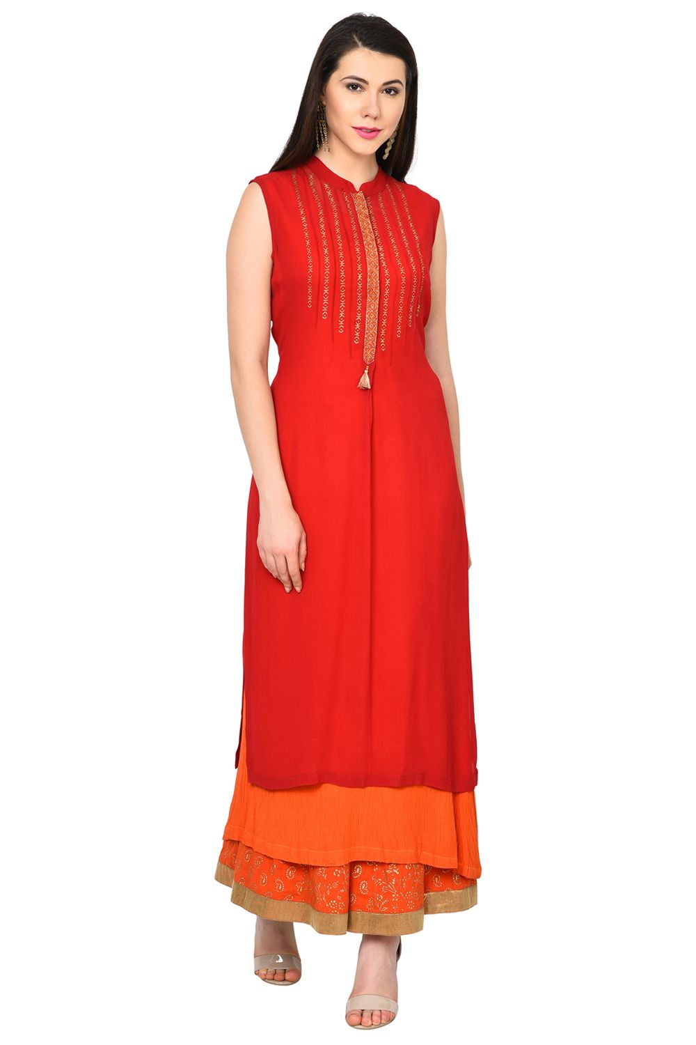 Orange Cotton Skirt image number 1