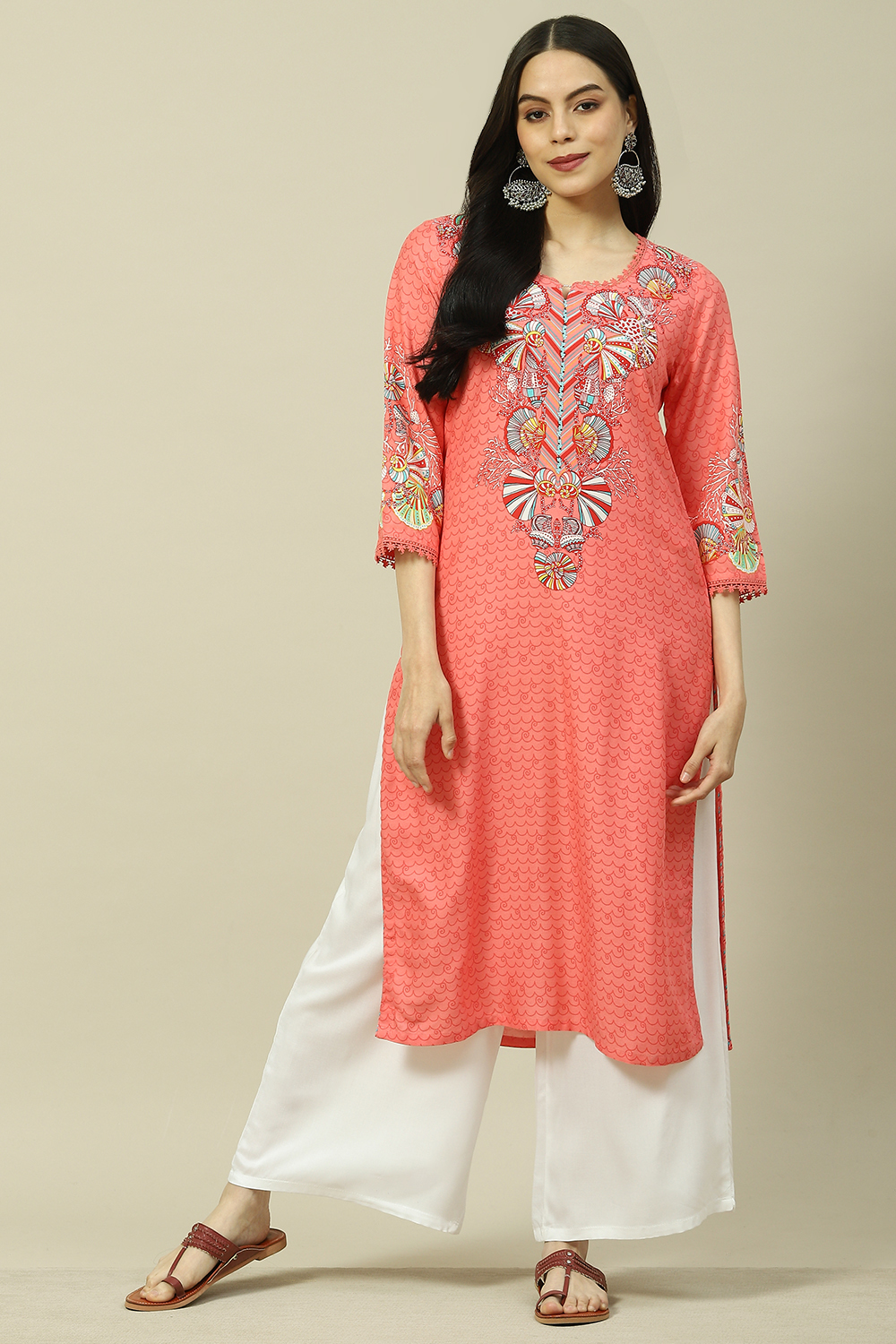 Coral LIVA Straight Kurta image number 5