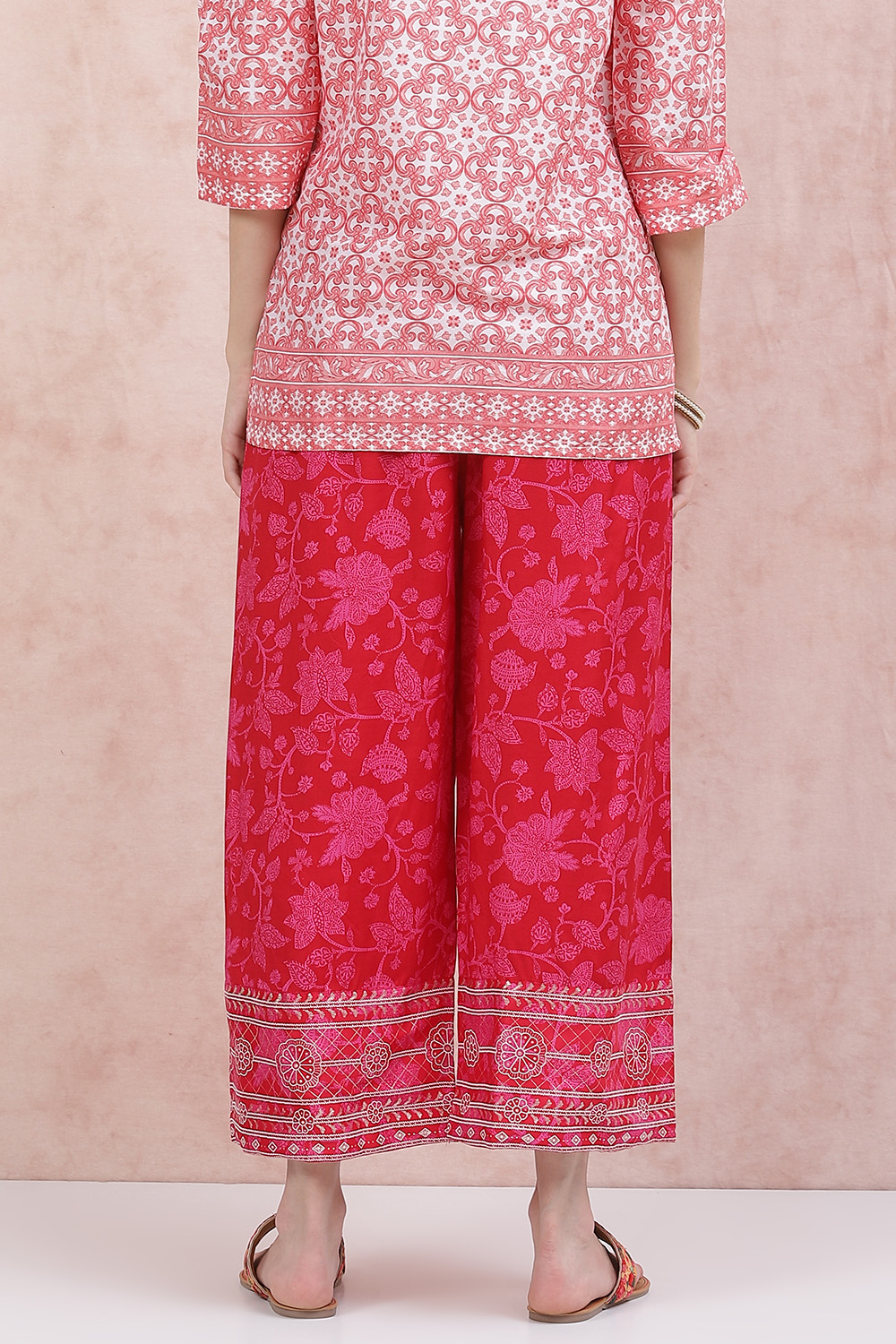 Pink LIVA Palazzo Pants image number 4