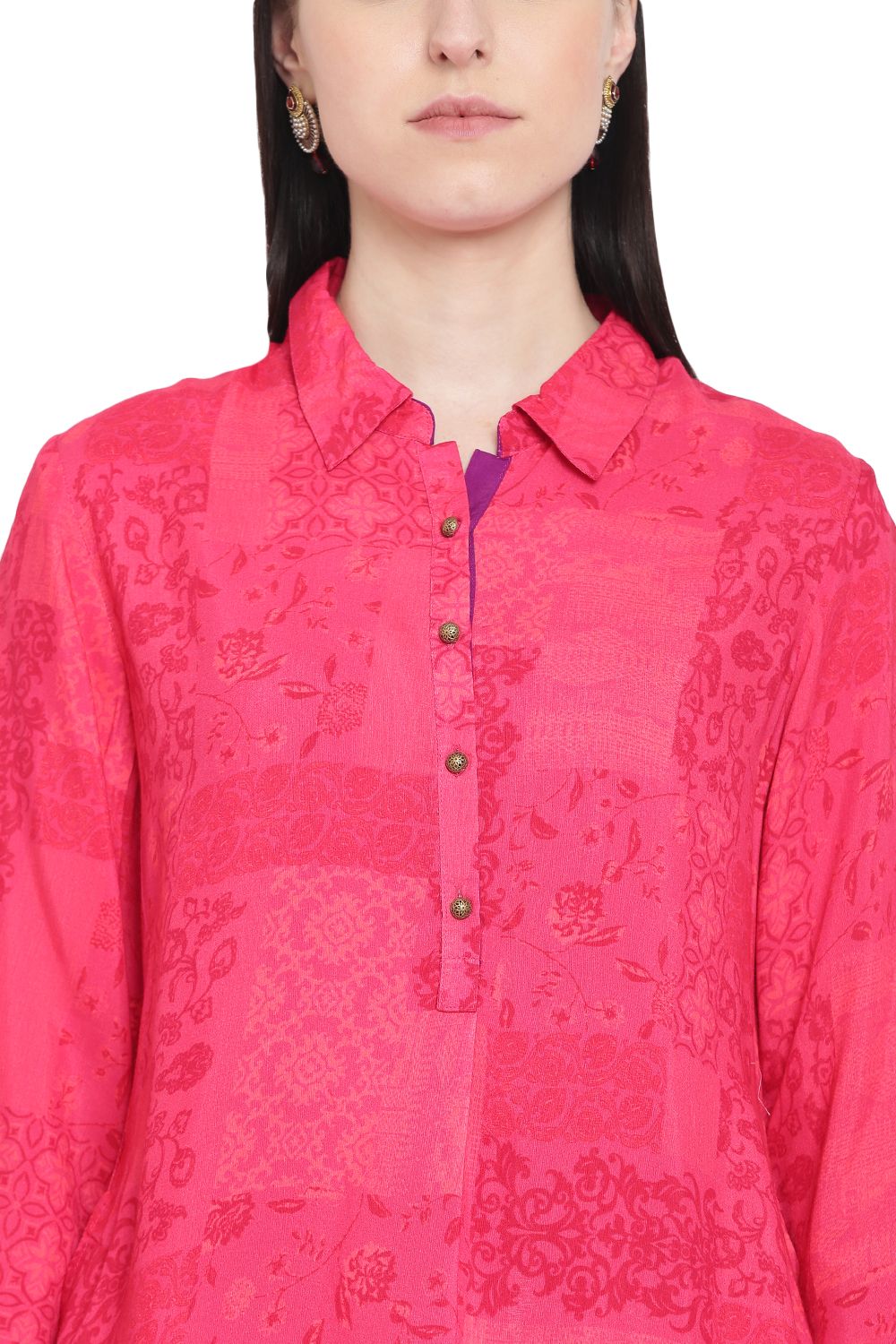 Pink Viscose Straight Kurta image number 1