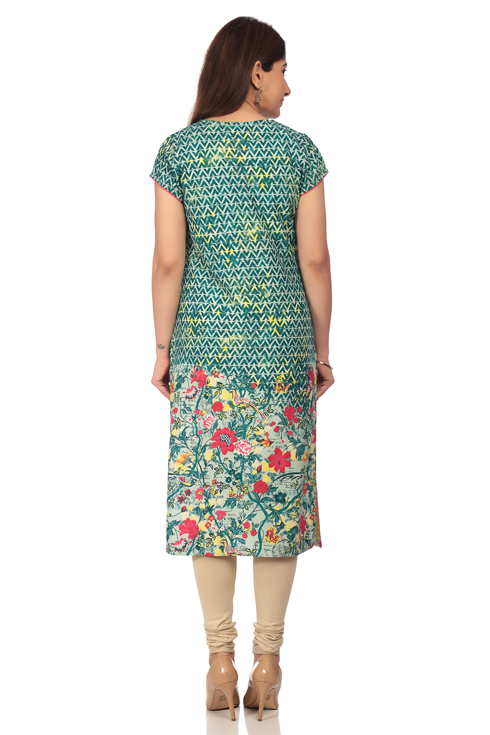 Mint Green Straight Viscose Rayon Indie Top image number 4