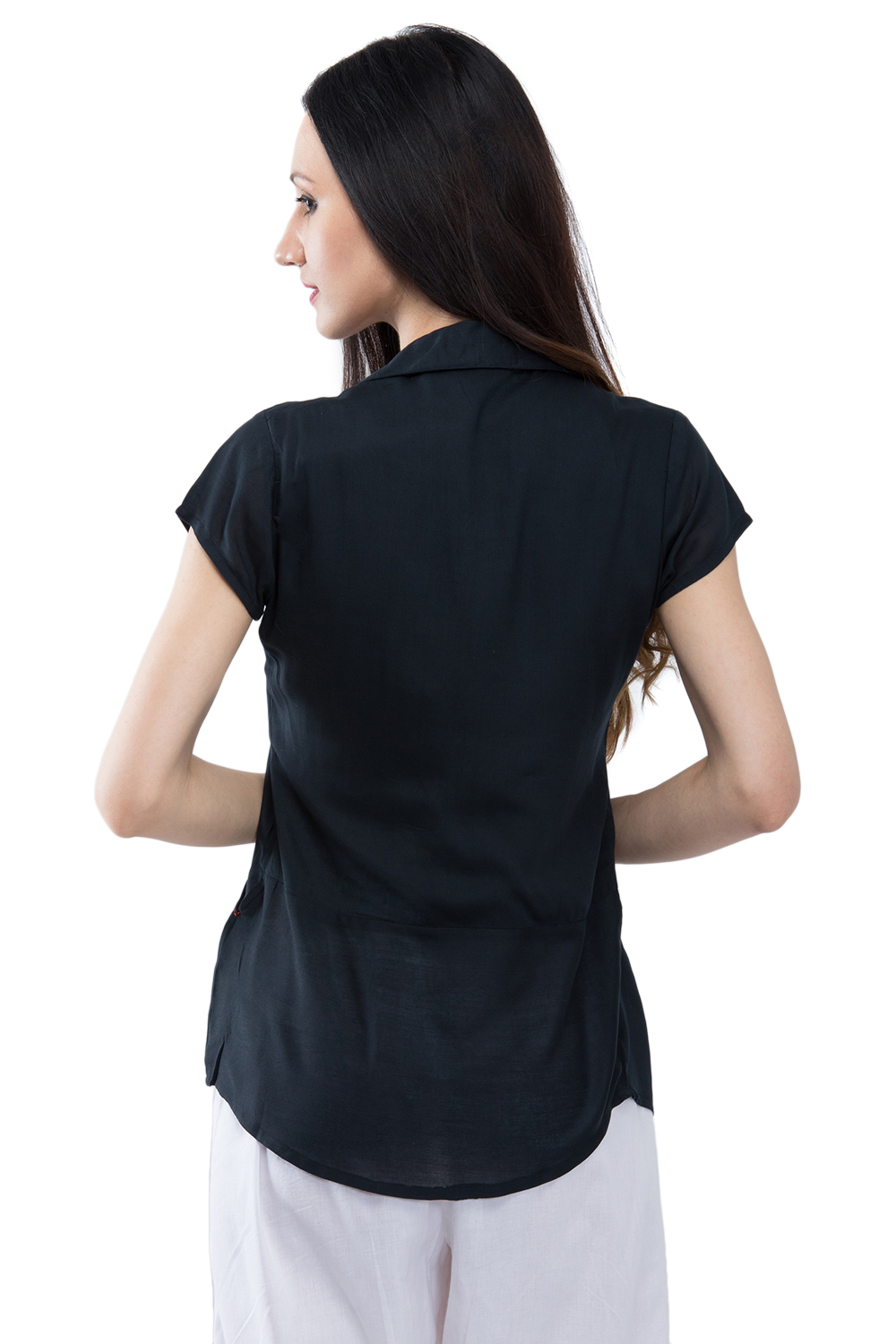 Black Short top Viscose Indie Top image number 5