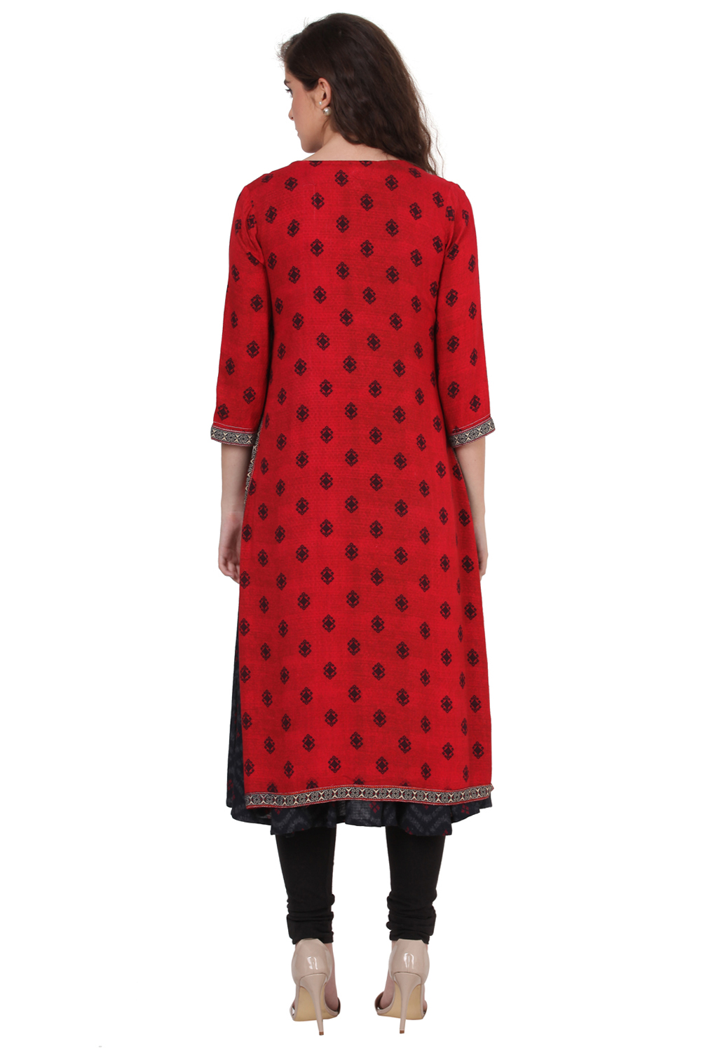 Red Straight Modal Kurta image number 4