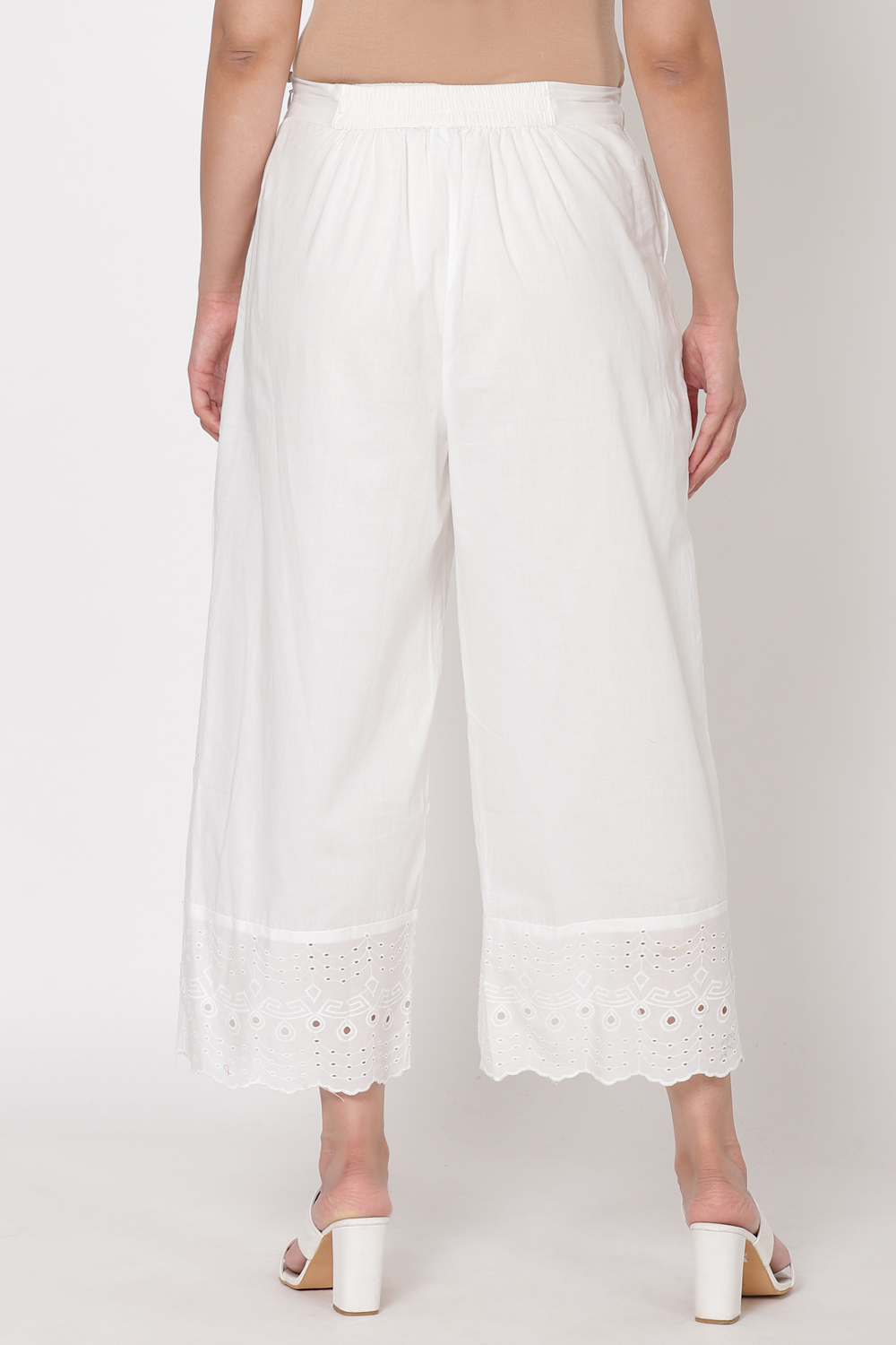 Black Cotton Palazzo Pants image number 5