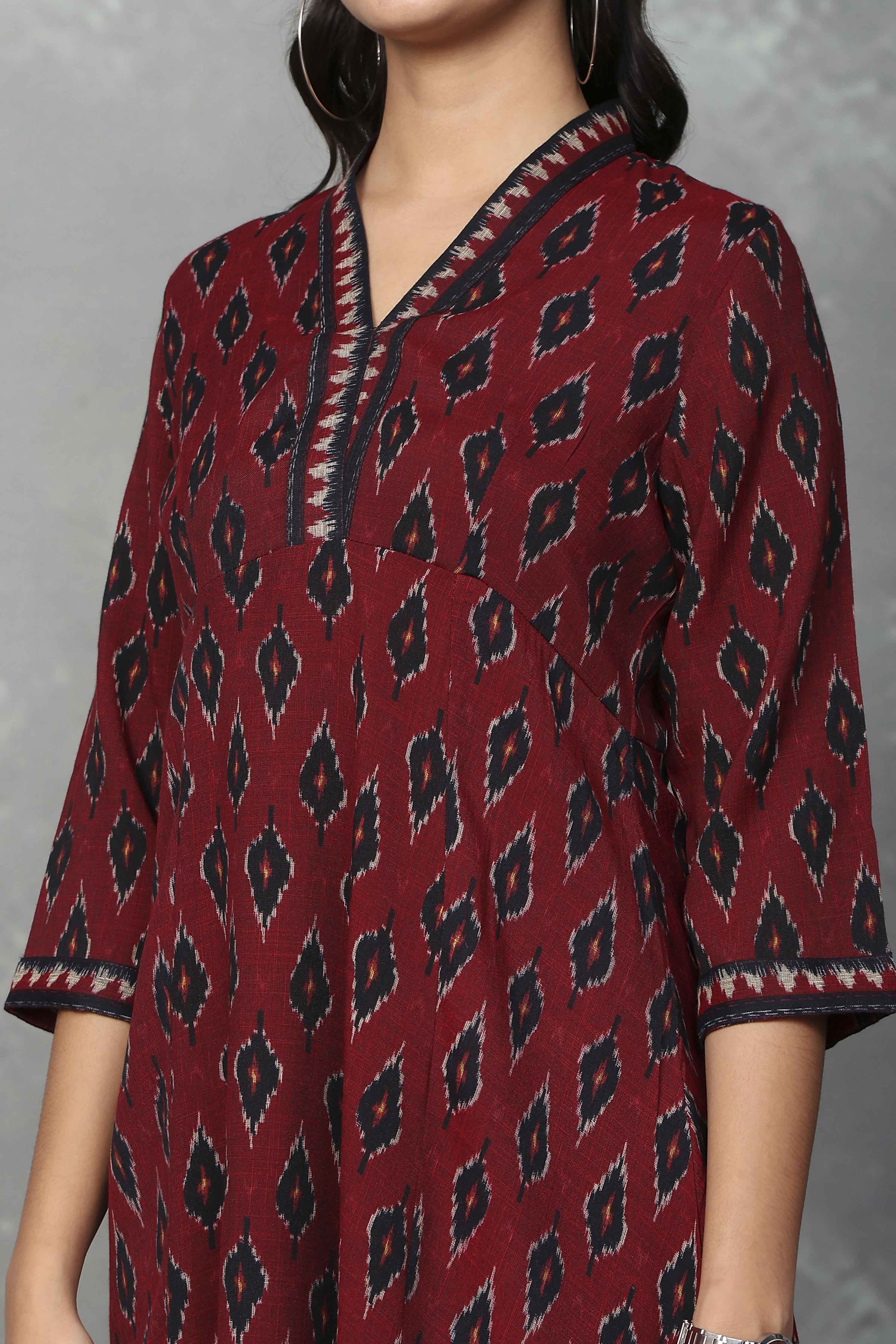 Navy Blue Viscose Polyester A-line & Kalidar Kurtas image number 1