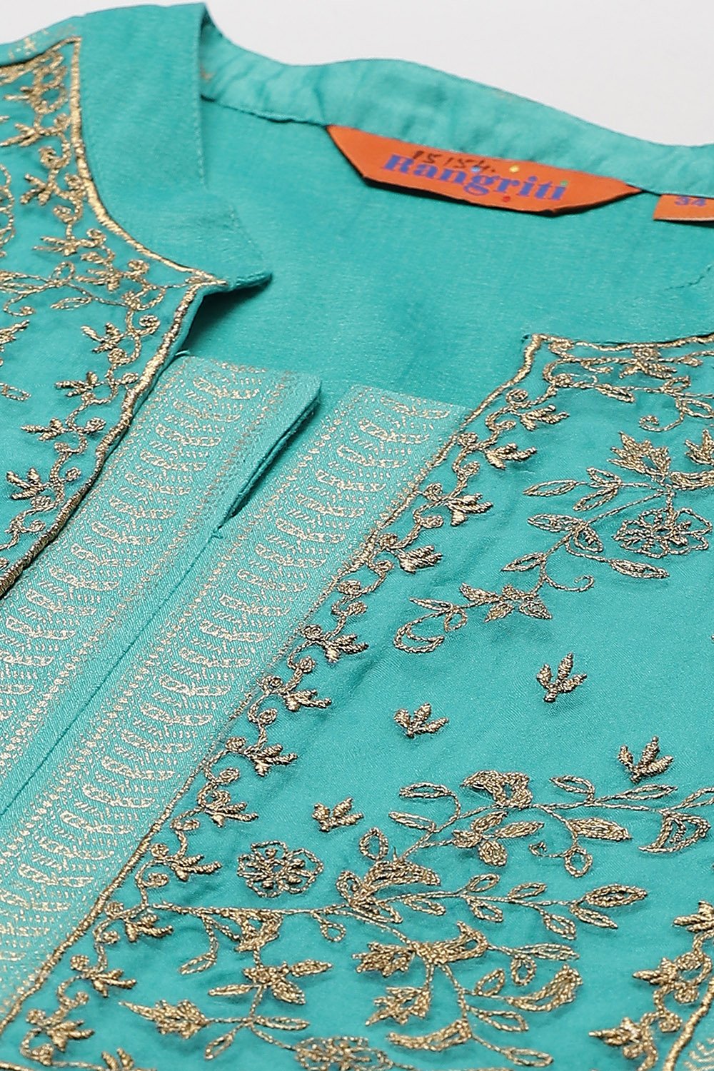 Green Art Silk Kalidar Kurta image number 1