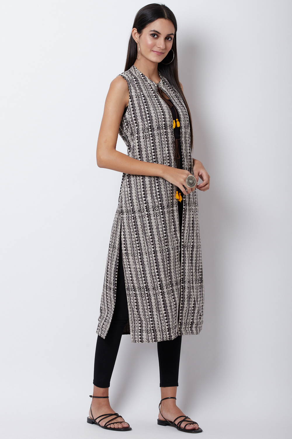 Brown Cotton And Flex Straight Jacket image number 3
