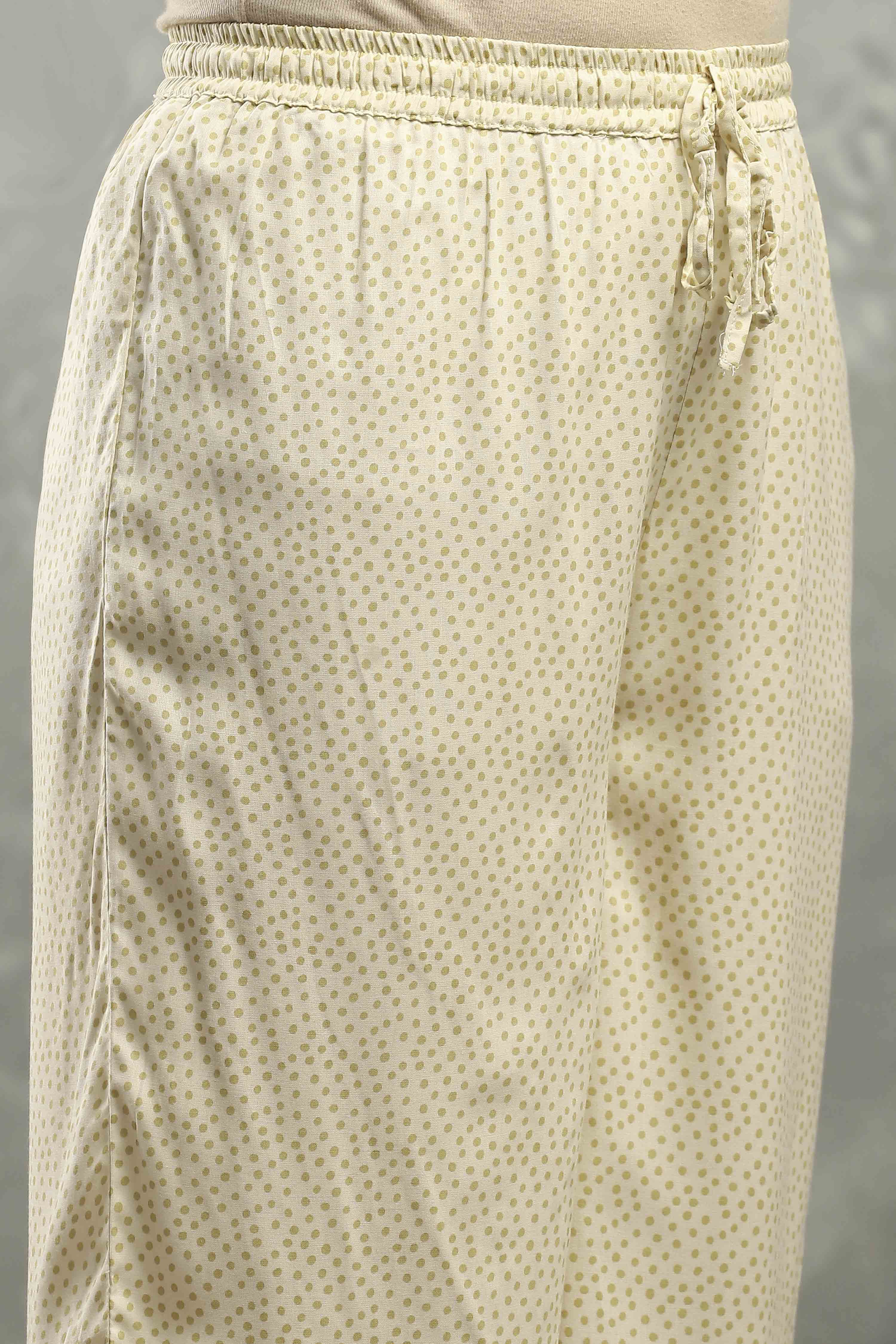 Beige Viscose Straight Kurta Pants Set image number 2