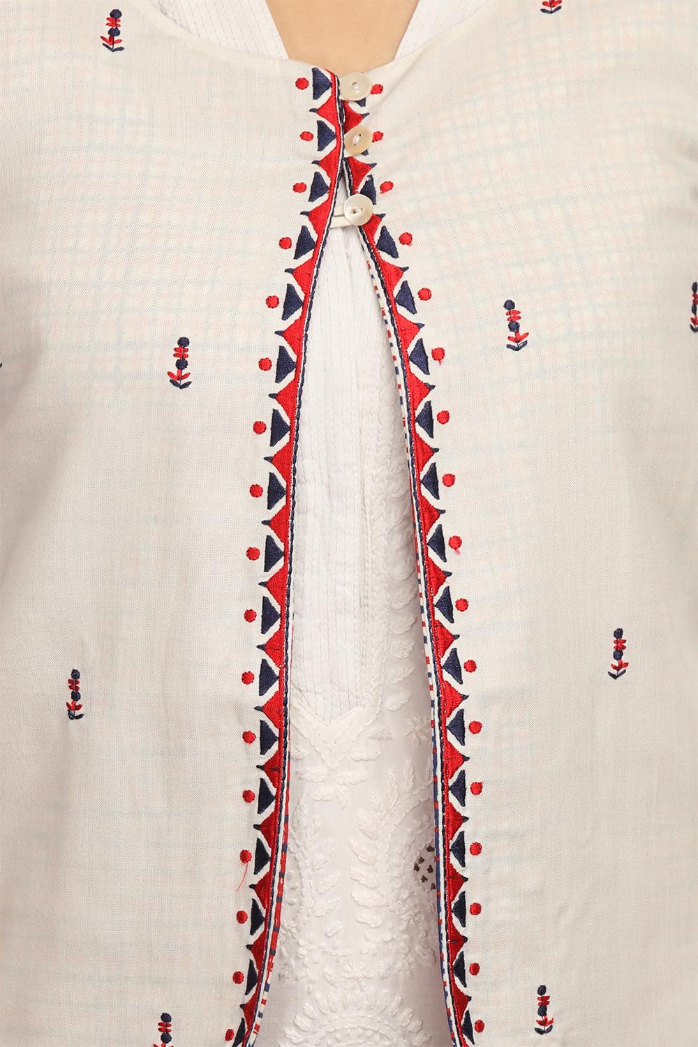 White Straight Viscose Rayon Jacket image number 1
