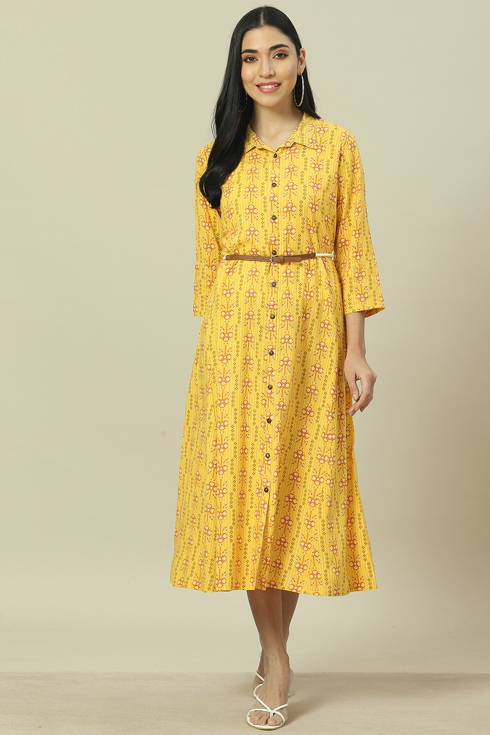 Yellow LIVA Straight Dress image number 5