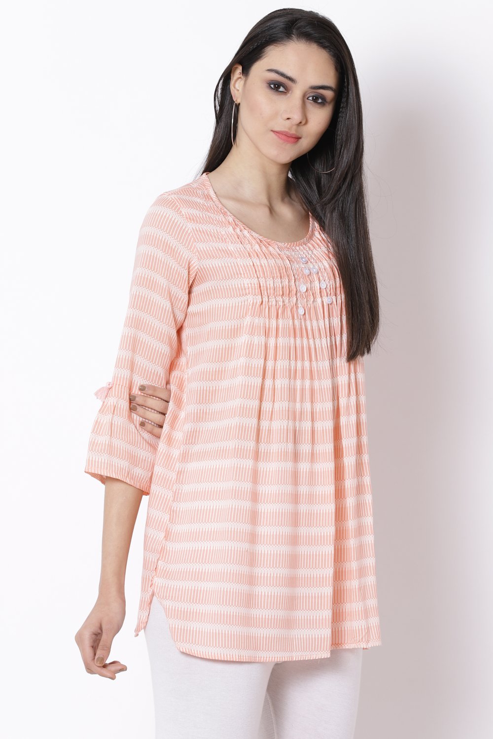 Peach Viscose Indie Top image number 5