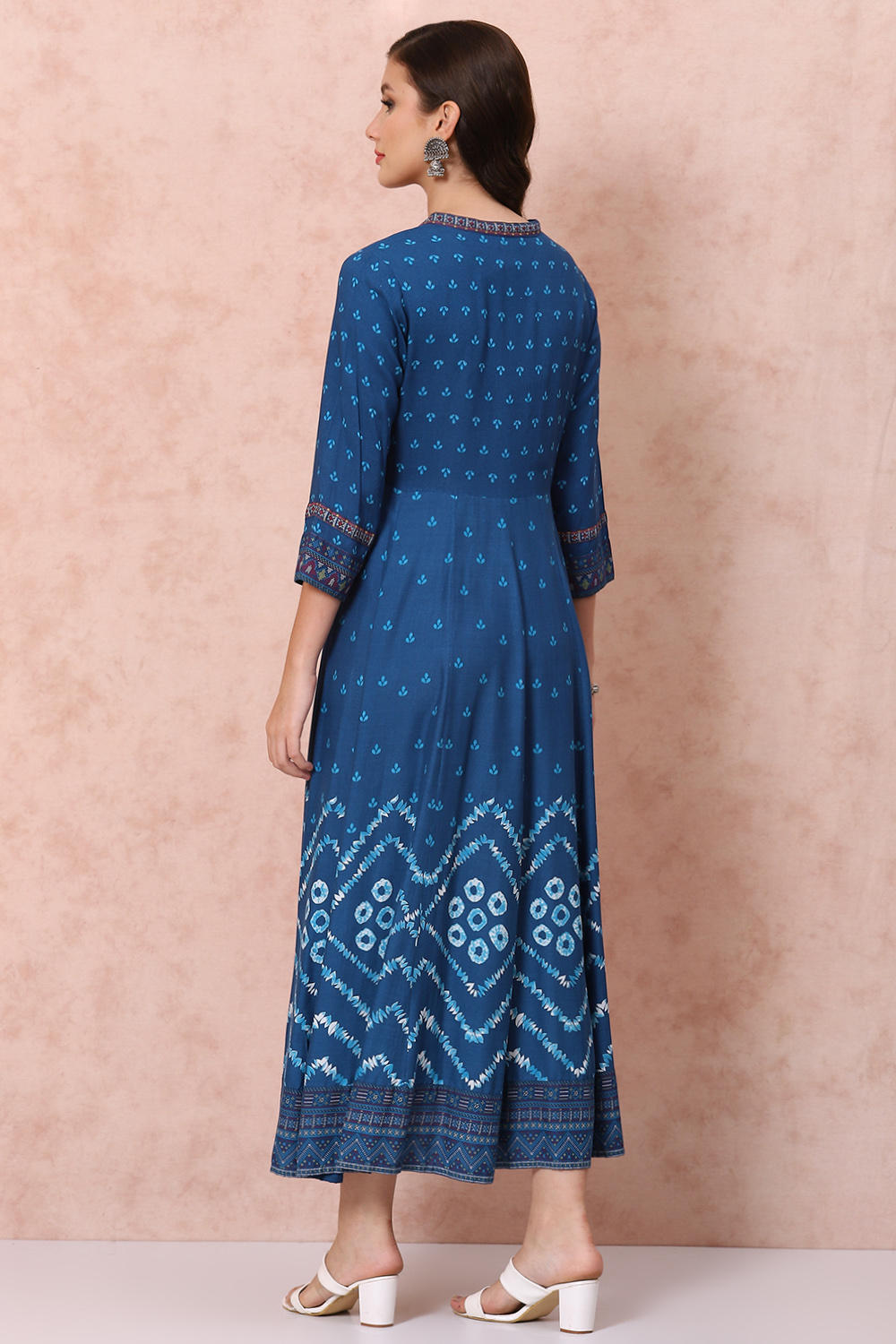 Indigo LIVA Kalidar Dress image number 4