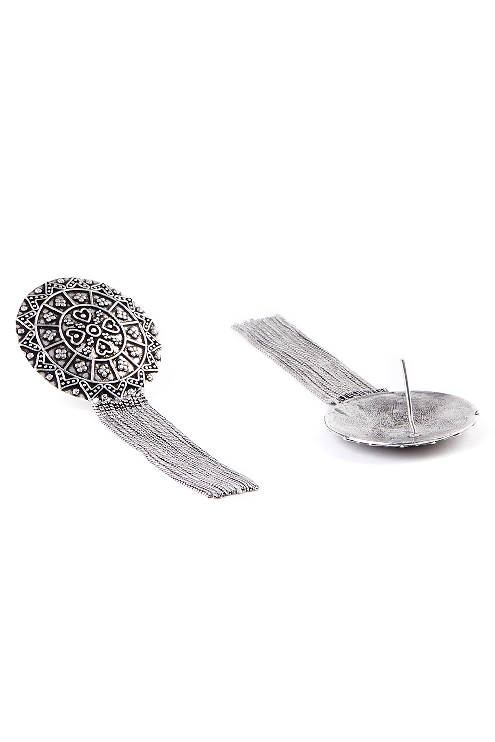 Silver Metal Brass Earrings image number 3
