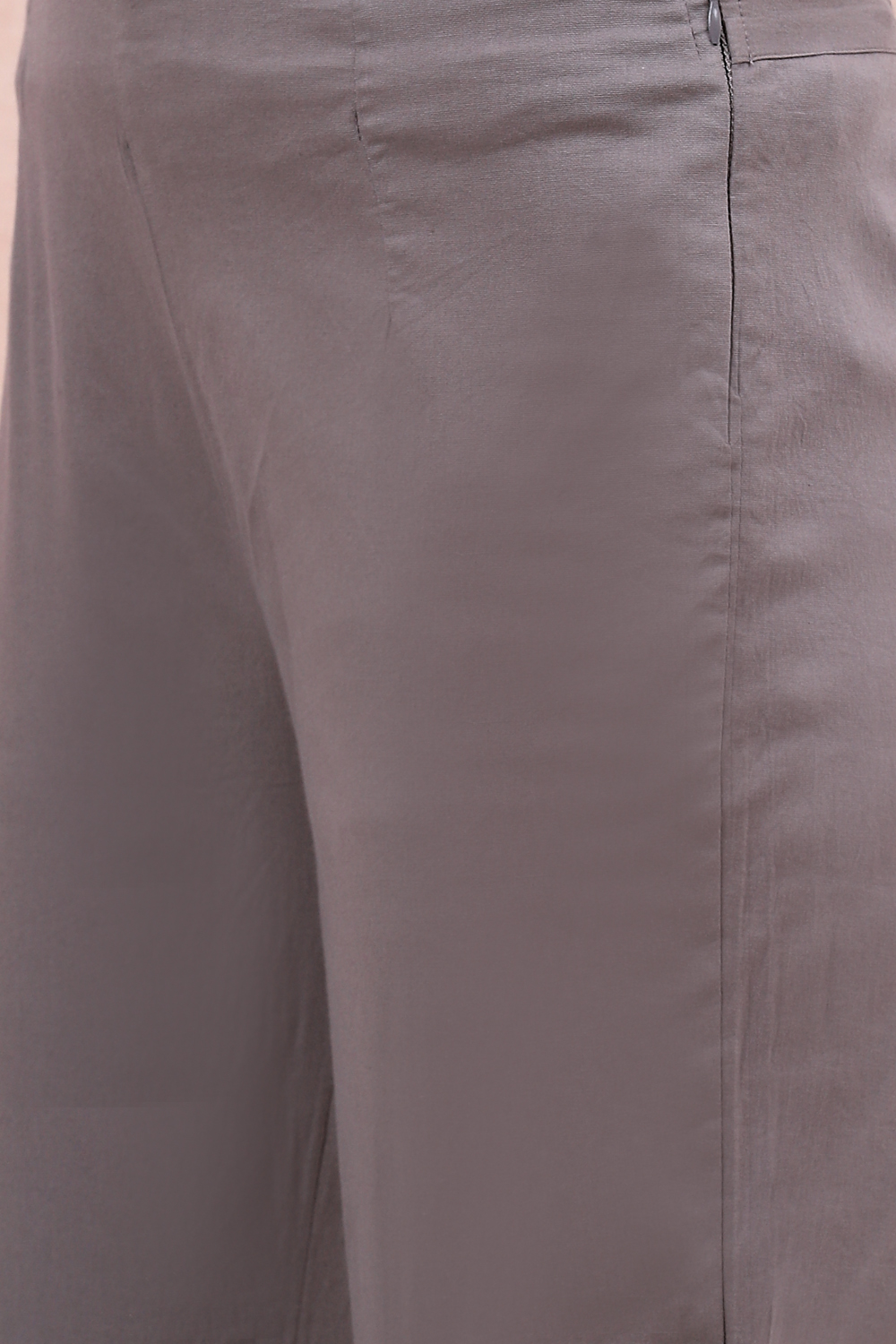 Grey Cotton Slim Pants image number 2