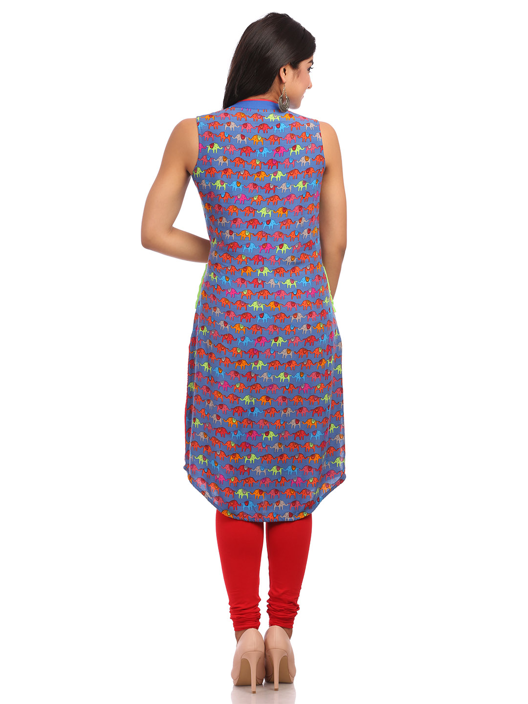 Blue Straight Cotton Kurta image number 1