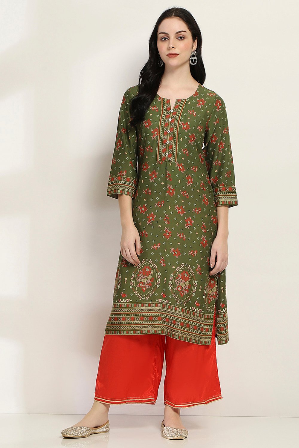Black Viscose Rayon Straight Kurta image number 5